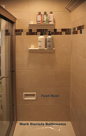 shower stall foot hold